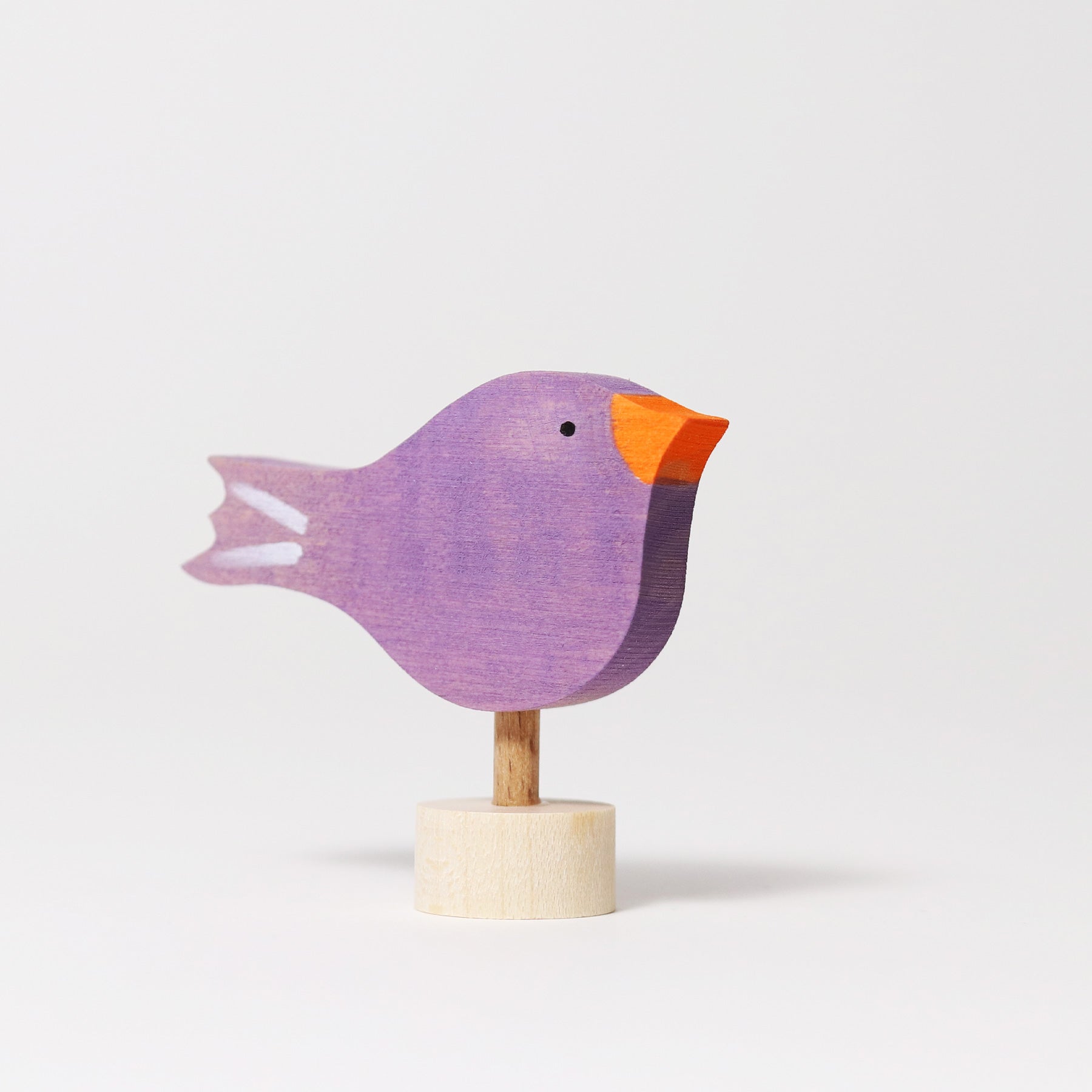 Steckfigur sitzender Vogel