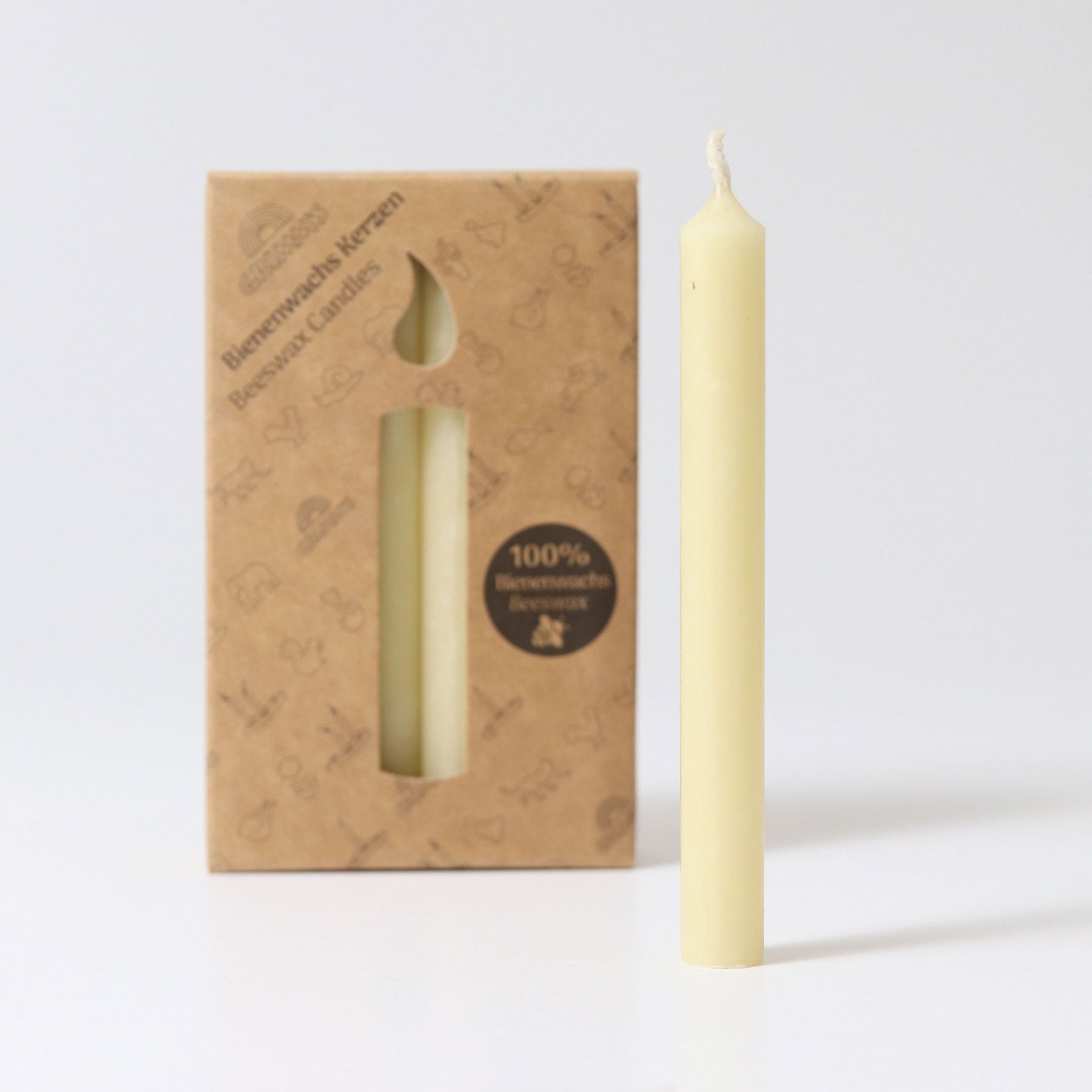 Creme Bienenwachs-Kerzen (100%) VE 12 Stk.