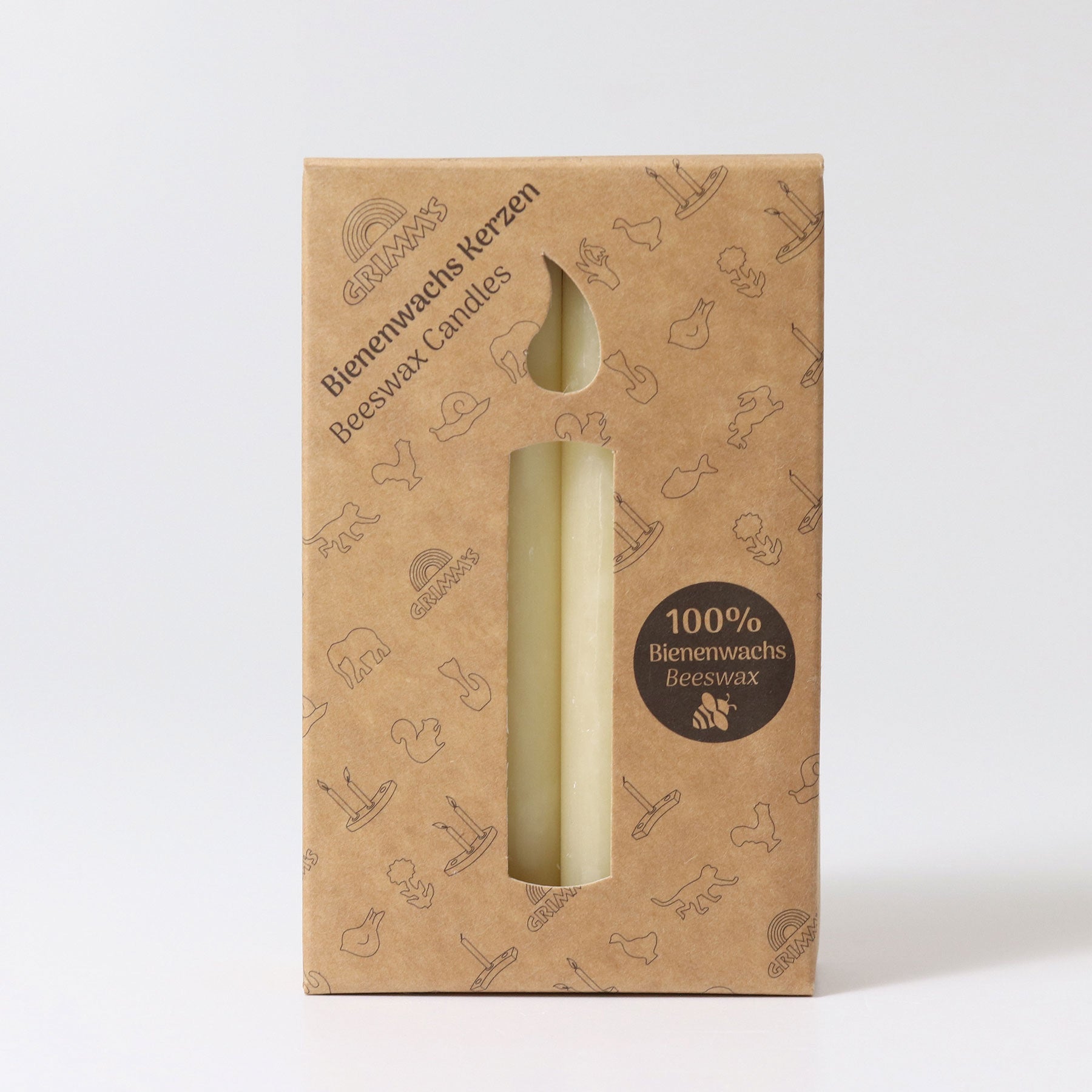Creme Bienenwachs-Kerzen (100%) VE 12 Stk.