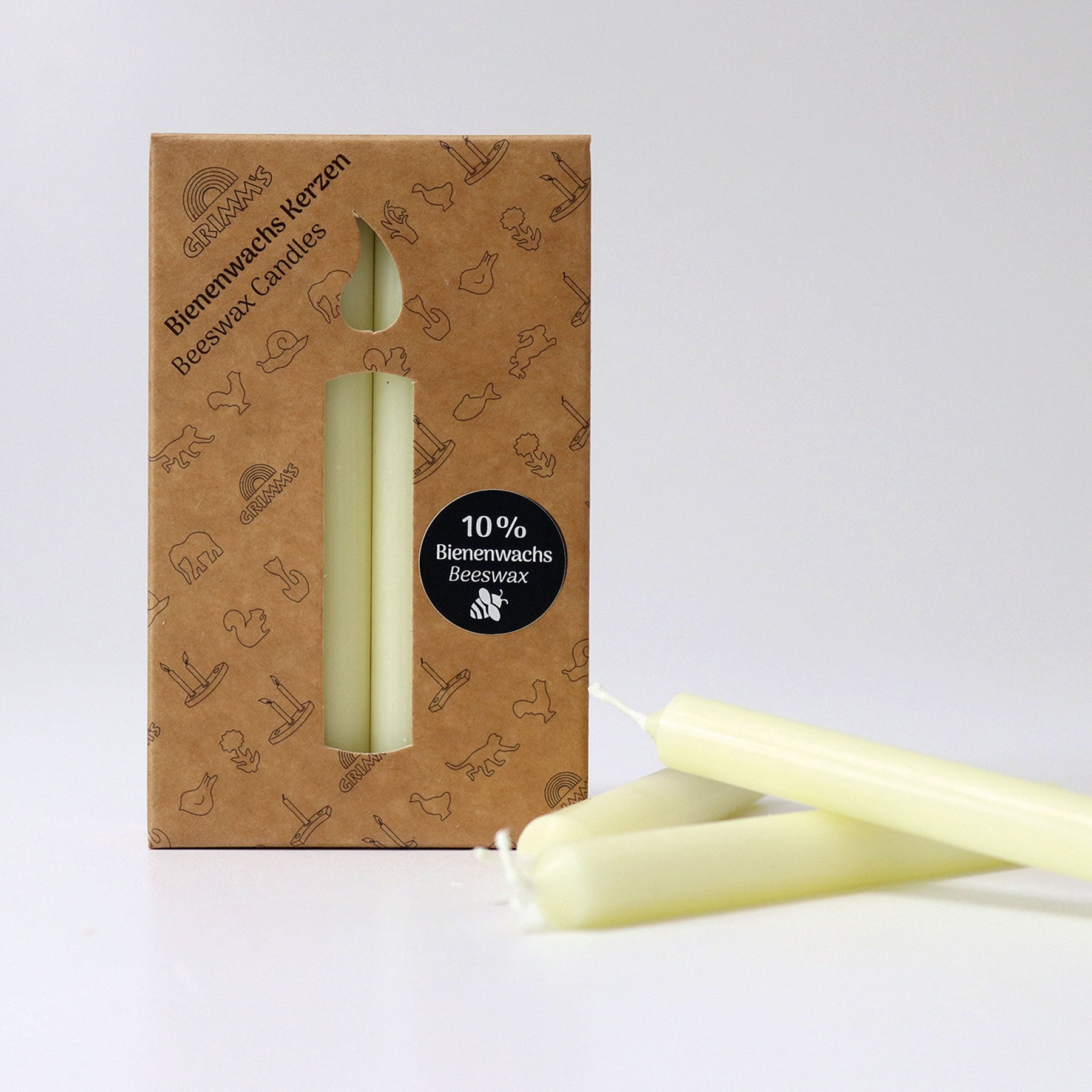 Creme Bienenwachs-Kerzen (10%) VE 12 Stk.