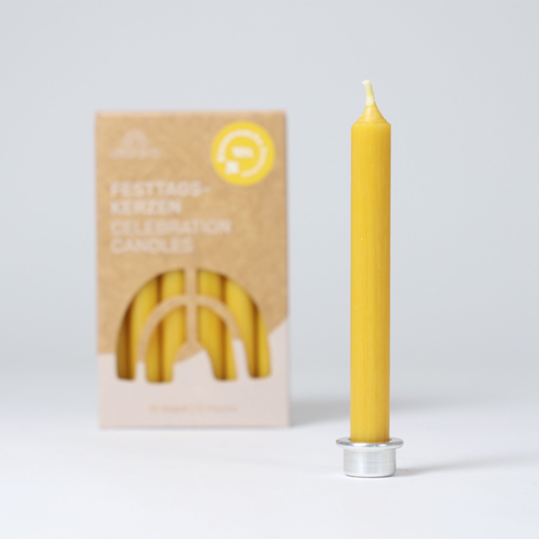 Amber Beeswax Candles (10%) VE 12 pcs.