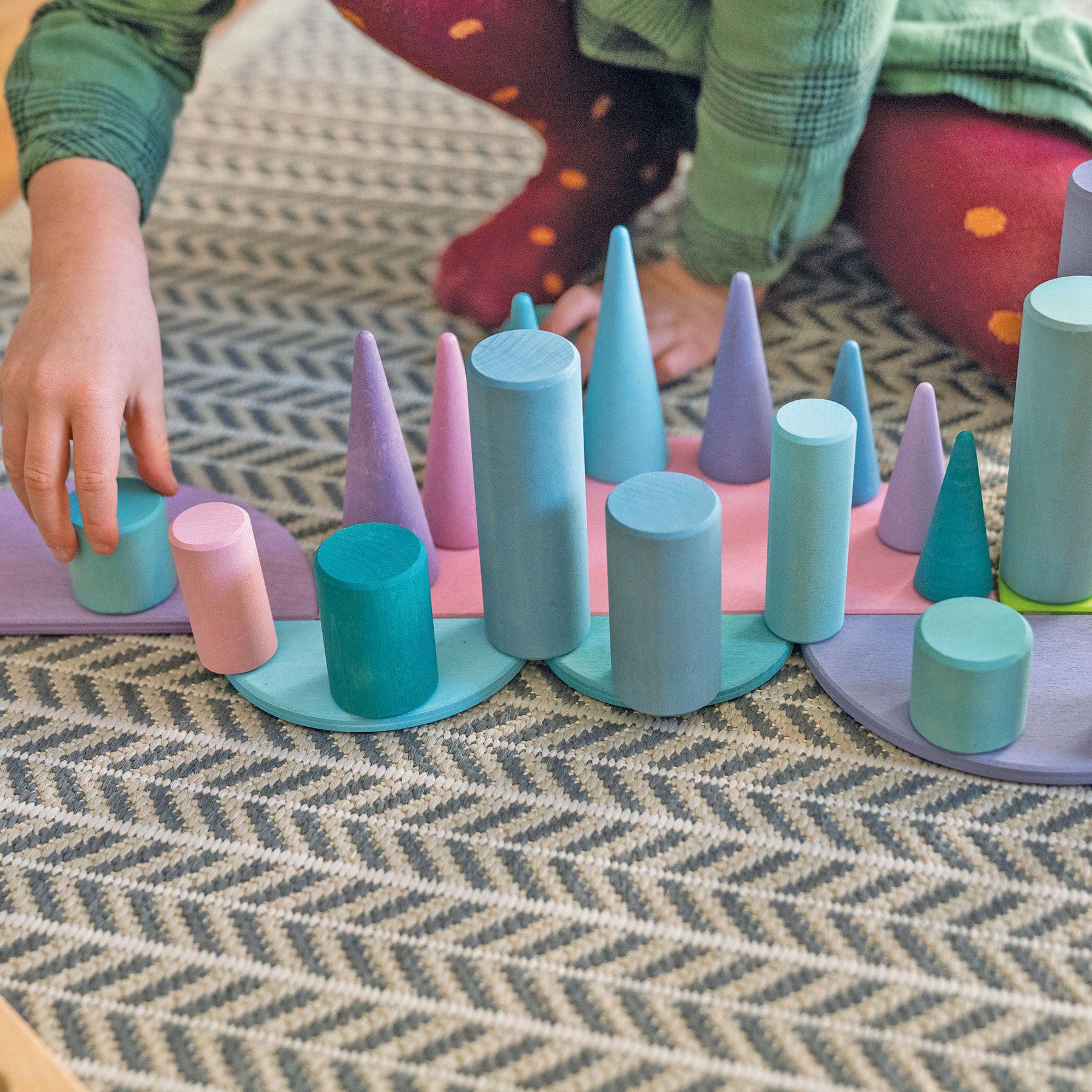 Steckspiel Kleine Walzen Pastell