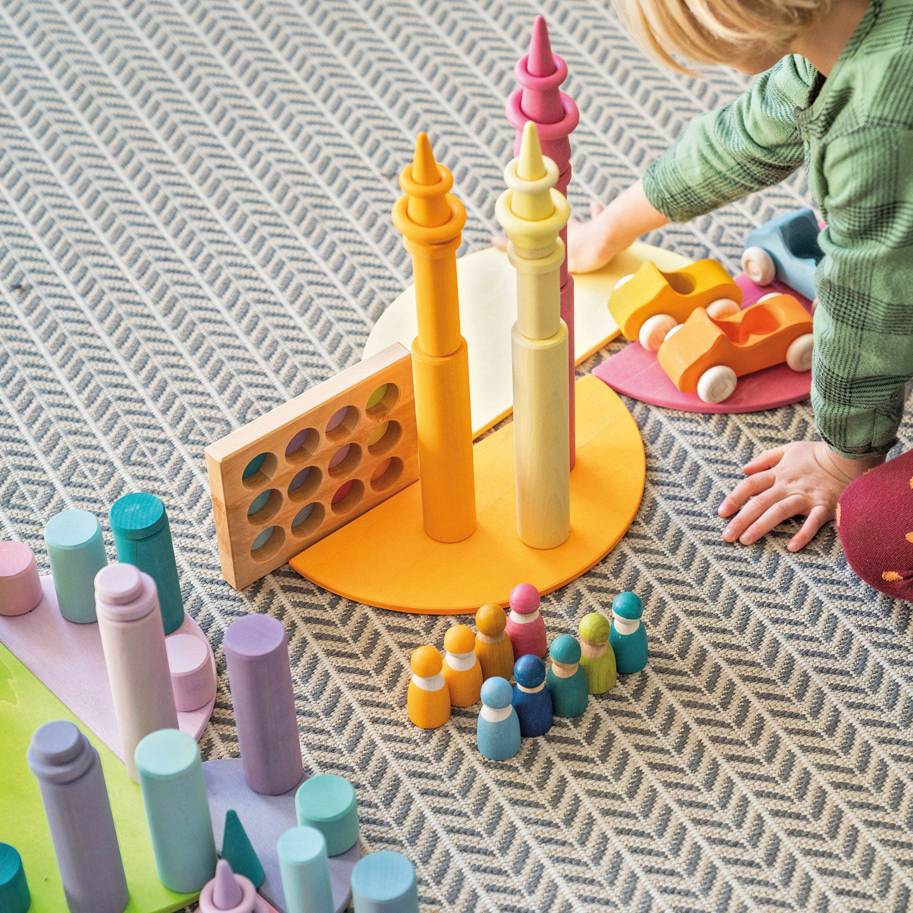 Steckspiel Kleine Walzen Pastell