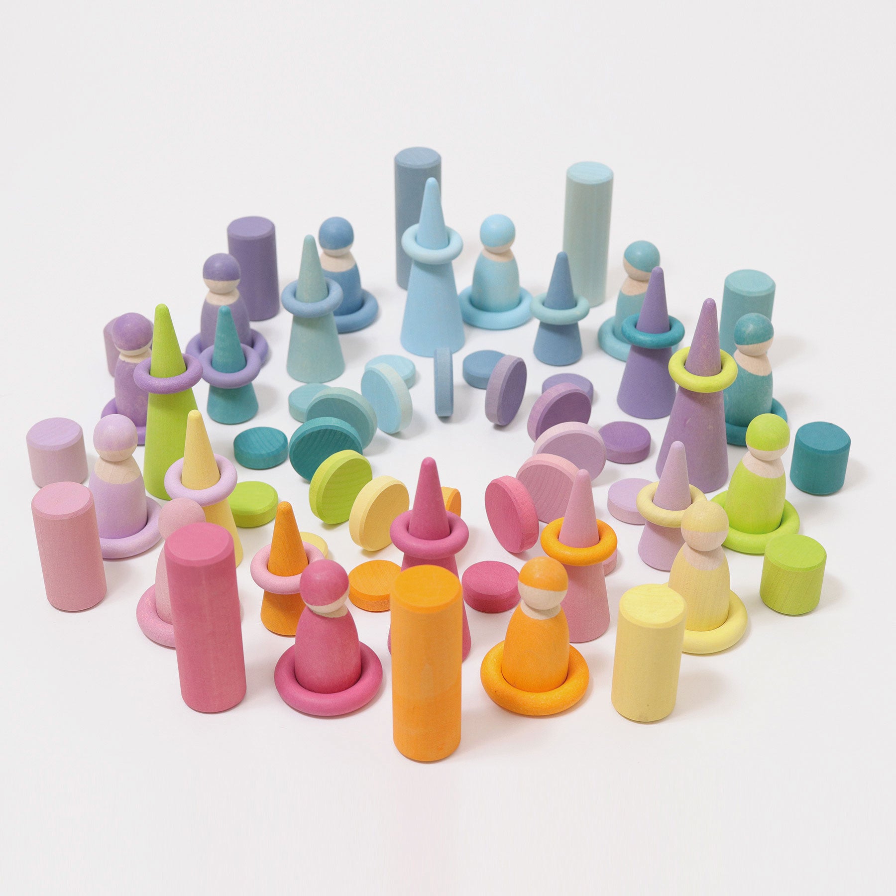 Steckspiel Kleine Walzen Pastell