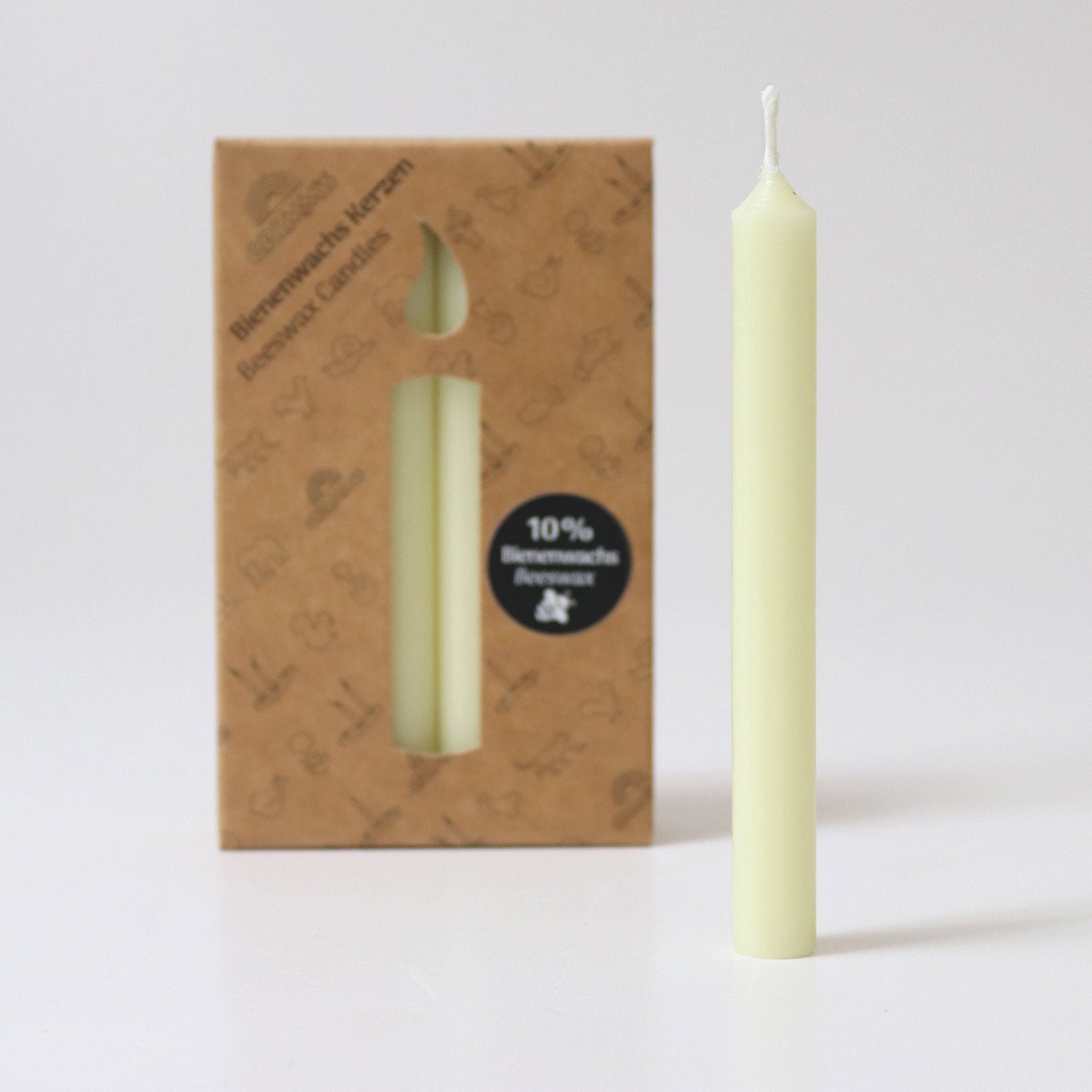 Creme Bienenwachs-Kerzen (10%) VE 12 Stk.