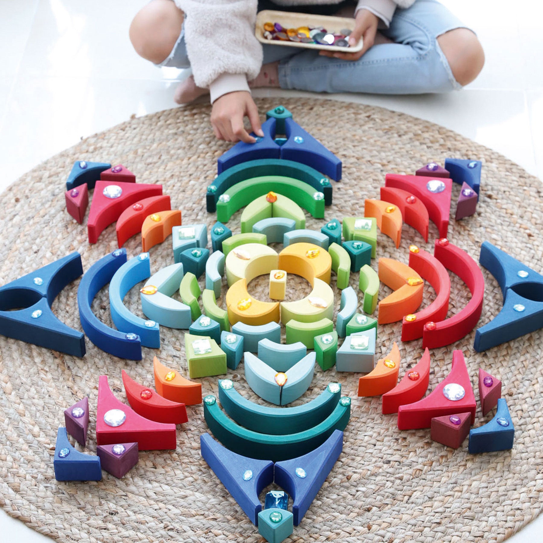 美品・正規品】グリムス マンダラブロック Arcs in Squares 木製 楽天