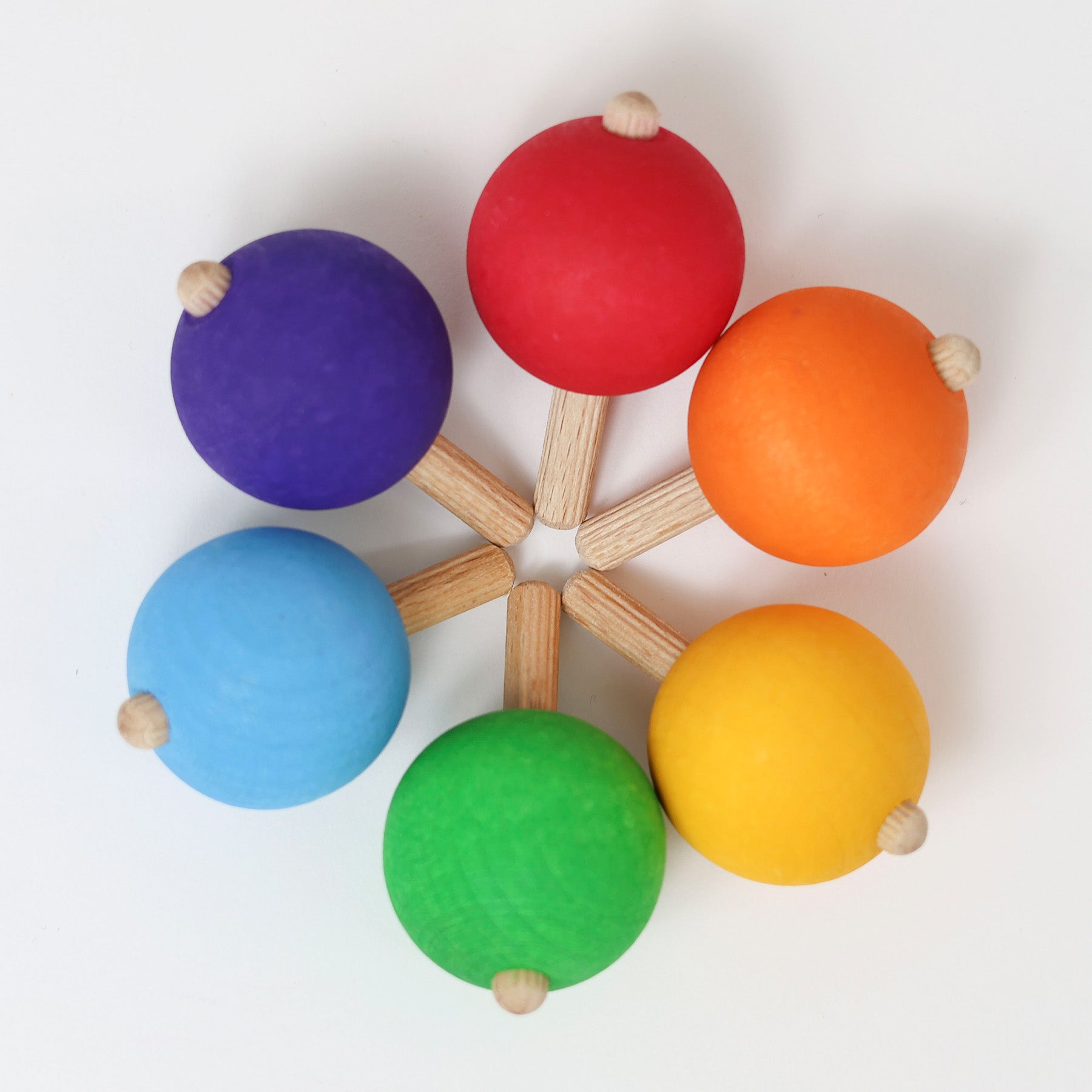 Rainbow spinning top, pack of 6