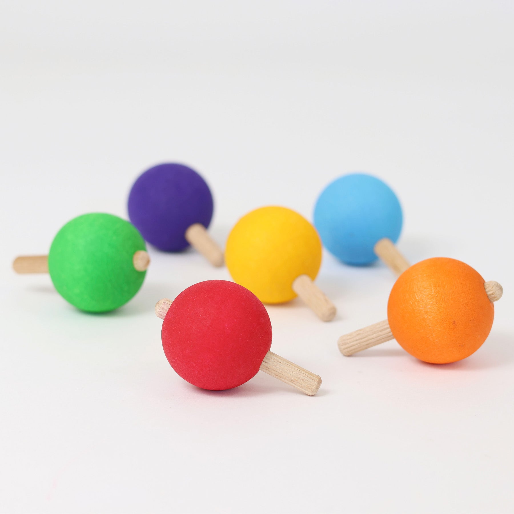 Rainbow spinning top, pack of 6