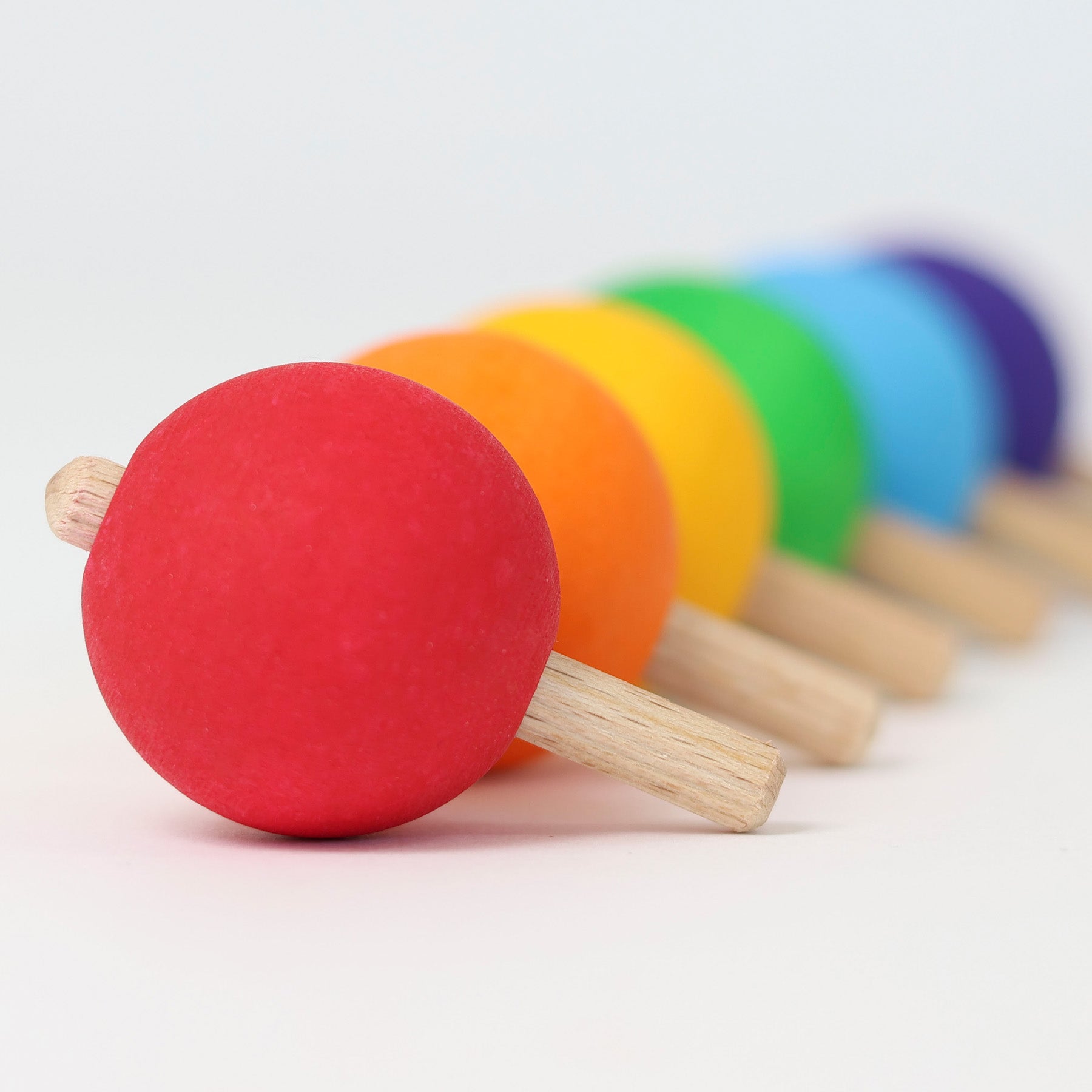 Rainbow spinning top, pack of 6