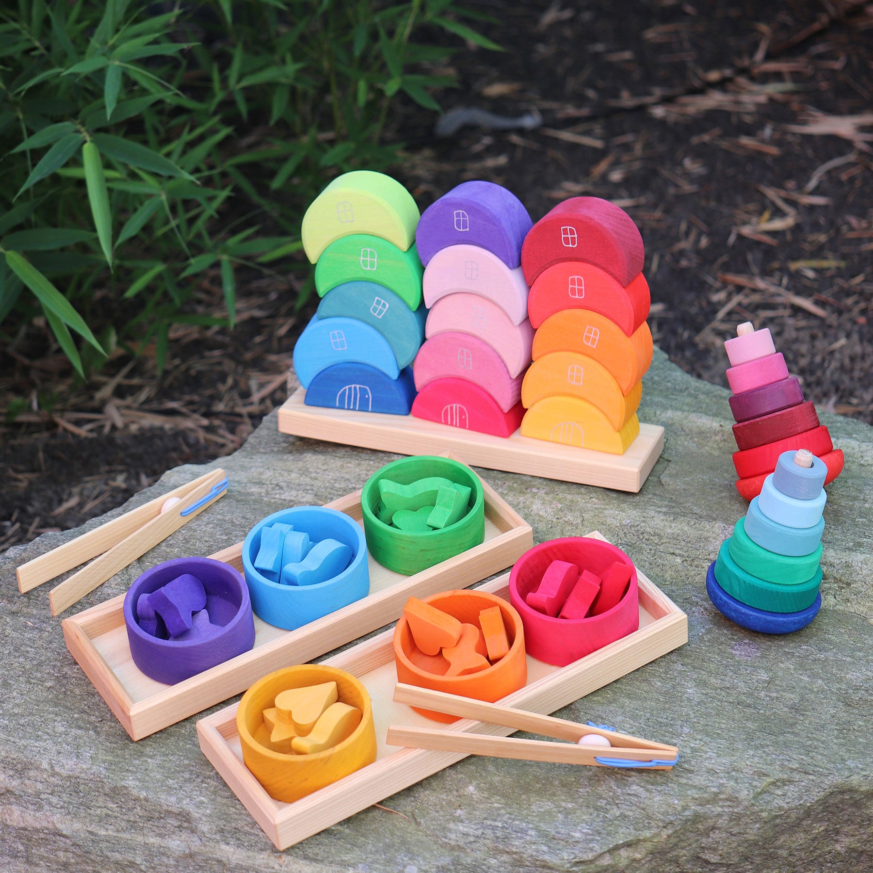 Sortierspiel Regenbogenschälchen