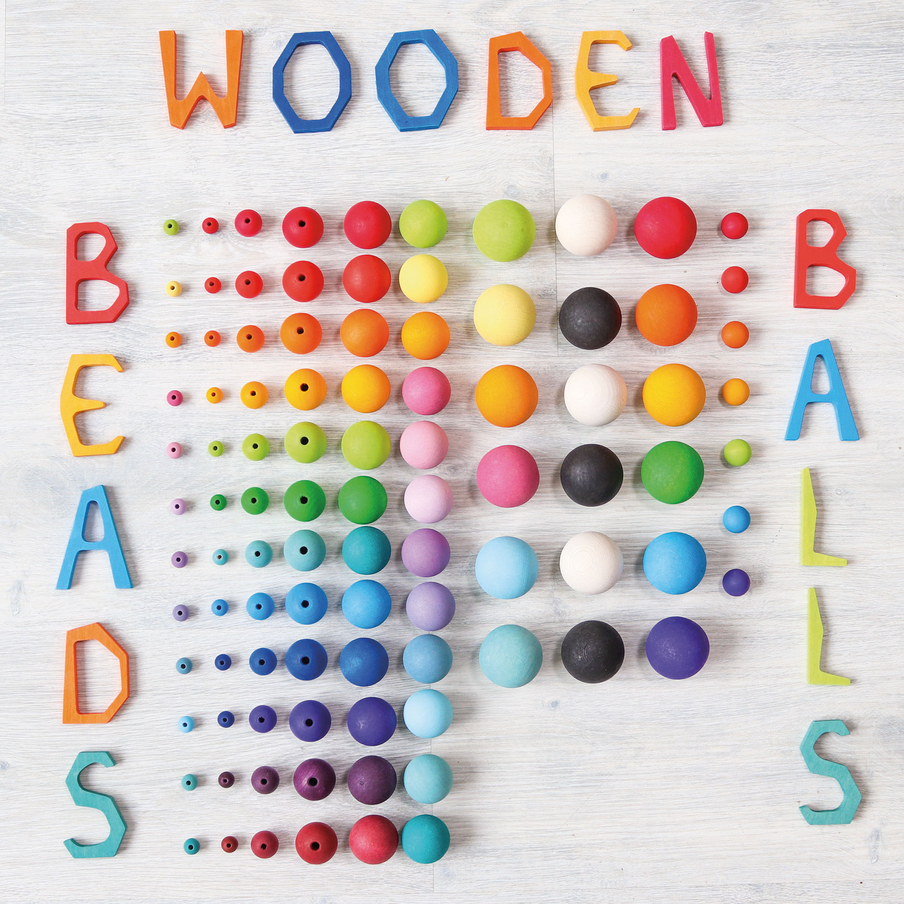 36 Large Wooden Beads