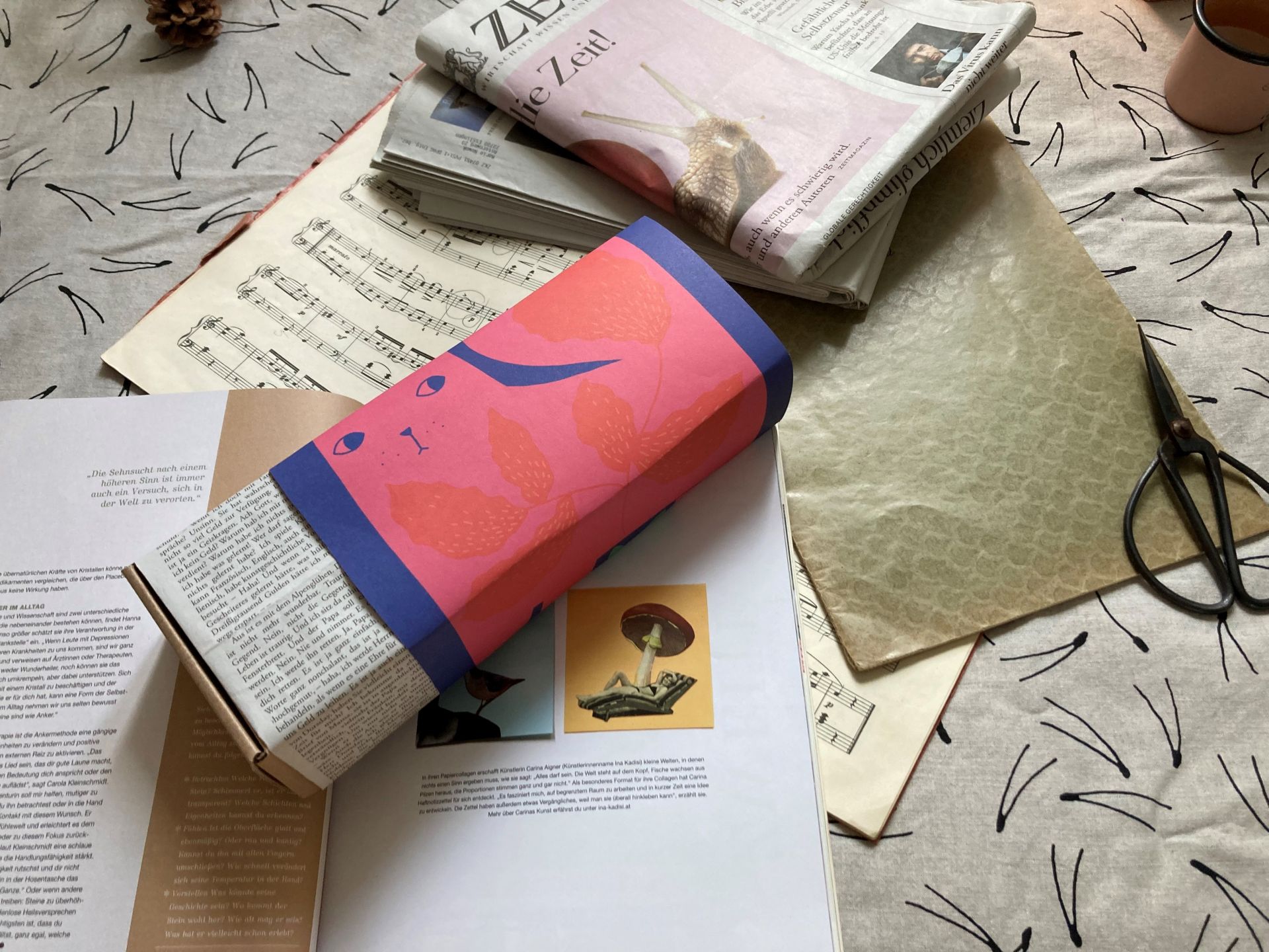 Wrapping gifts sustainably, newspapers, magazines, old booklets